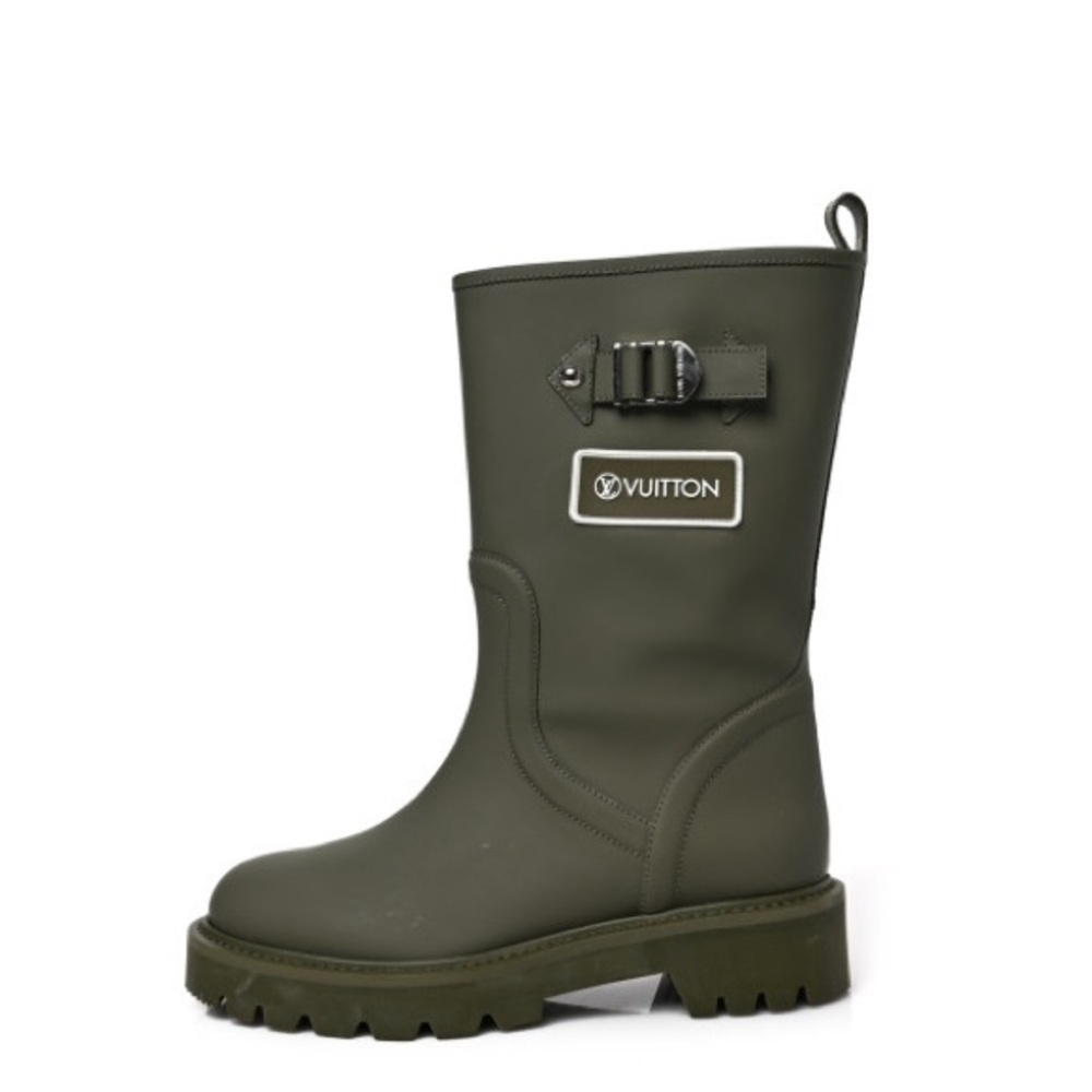 Louis Vuitton Rubber Calfskin Territory Flat Half Boots